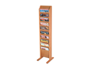 Wooden Mallet Cascade Free Standing 10 Pocket Magazine Display Storage Rack Light Oak