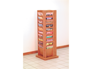 Wooden Mallet Cascade Revolving Floor 40 Books Magazine Holder Display Shelf Rack Stand Furniture in Medium Oak