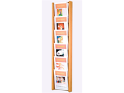 Wooden Mallet Stance 6 Pocket Magazine Holders Wall Display Rack 6H Light Oak