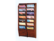 Wooden Mallet Cascade 14 Pocket Magazine Display Storage Rack Organizer Mahogany