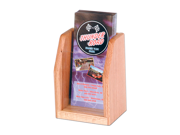 Wooden Mallet Countertop Brochure Holder Display Storage Rack Light Oak
