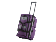 Olympia 26 8 Pocket Sports Cargo Travel Rolling Duffel Carry On Luggage Suitcase Tote Bag Dark Lavender