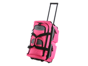 Olympia 33 8 Pocket Sports Cargo Travel Rolling Duffel Carry On Luggage Suitcase Tote Bag Hot Pink