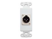 Decora Wall Plate Insert White XLR Male to Solder Type