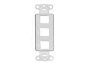 Offex Decora Wall Plate Insert White 3 Hole for Keystone Jack