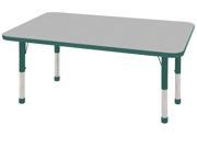 ECR4Kids 30 x 48 Adjustable Rectangular Activity Table Grey Green Chunky