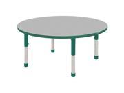 Kids 36 Adjustable Preschool Daycare Round Gray Activity Table W Green Toddler Ball Glide Legs