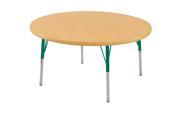 Kids 36 Adjustable Preschool Daycare Round Maple Activity Table W Green Toddler Ball Glide Legs