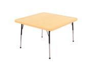 ECR4Kids 30 Square Shape Laminate Table In Maple Edge Banding Maple Leg Color Yellow Leg Style Toddler Leg Ball Glides