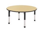 ECR4Kids 48 Adjustable Round Activity Table Maple Green Standard Leg Ball Glide