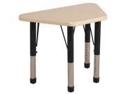 ECR4Kids 18 x 30 Adjustable Learning Activity Table Maple Yellow Standard Leg Ball Glide