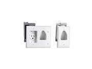 DataComm Recessed A v Cable Wall Plate Kit W Elec. Outlet