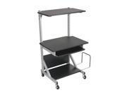 Totally Adjustable Mobile Sit Stand Workstation 30 x 24 x 52 Black Silver