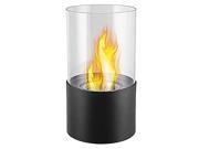 Moda Flame Decorative Lit Table Top Smokeless Stainless Steel Firepit Bio Ethanol Fuel Ventless Fireplace Dual Layer Burner Black