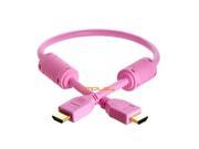 28AWG High Speed HDMI Cable with Ferrite Cores Pink 1.5FT