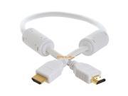 28AWG High Speed HDMI Cable with Ferrite Cores White 1.5FT