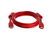 28AWG High Speed HDMI Cable with Ferrite Cores Red 6FT