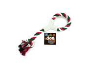 Dukes Home Indoor Pet Dog Cat Multi Colored Rope Toy with Plastic Y Shaped Hand Grip Pack 24