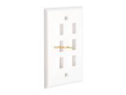 6 Hole Keystone Jack Wall Plate White