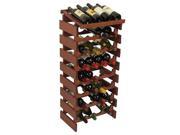 Dakota 32 Bottle Natural Wood Stacking Home Kitchen Bar Wine Bottle Storage Container Holder Rack With Display Top Furniture Mahogany