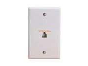 Cmple Wall Plate Jacks 6P6C Single White