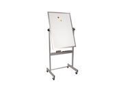 Balt Porcelain Steel Deluxe Mobile Double Sided Reversible Dry Erase Magnetic White Marker Board 40 H x 30 W