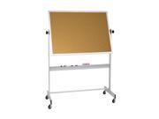 Balt Cork Deluxe Mobile Double Sided Reversible Dry Erase White Marker Board 4 H x 6 W