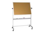 Balt Cork Deluxe Mobile Double Sided Reversible Dry Erase White Marker Board 4 H x 8 W