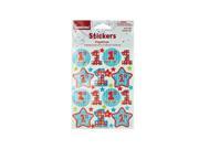 Bulkbuys Home Kids Christmas 4 sheet 1st Birthday Party Celebration stickers pack of 24