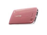 Universal Power Bank Backup High Capacity External Battery Charger 5 000mAh USB 5V 1A Output USB Charging Cable and 5 Charging AdaptersPink
