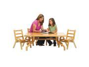 NaturalWood Collection 30x30x20 Square Preschool Table Chair Set