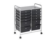 Offex Kids Children 12 Deep Drawers Mobile Organizer Smoke