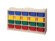Steffywood Home School Storage Organizer Kids Craft 20 Tray Cubbie With Multi Colored Trays
