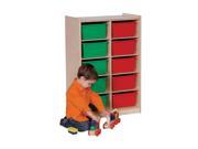 Steffywood Home School Kids Storage Cabinet 10 Tub Storage With MultiColored Trays