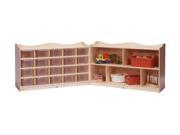 Steffywood Playschool Home Classroom 5 Section Storage Cubby Organizer with Rolling Casters