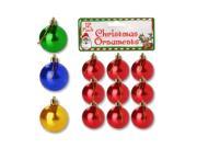 Bulk Buys 9 Small Plastic Christmas Ornament Balls Holiday Tree Decor Pack of 25