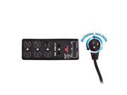 Surge Protector Flat Rotating Plug 6 Outlet Black 1 X3 MOV Power Cord 15 ft