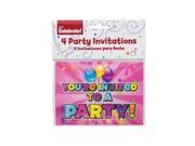 Bulk Buys Holographic Girl Party Supplies Invitations With Envelope Pack of 24