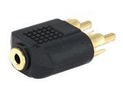 Monoprice 3.5mm Stereo Jack To 2 RCA Plug Splitter Adaptor Gold Plated