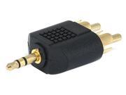 Monoprice 3.5mm Stereo Plug To 2 RCA Plug Splitter Adaptor Gold Plated