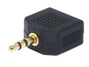 3.5mm Stereo Plug to 2 x 3.5mm Stereo Jack Splitter Adaptor Gold Plated