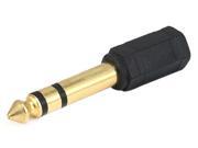Monoprice 6.35mm 1 4 Inch Stereo Plug to 3.5mm Stereo Jack Adaptor Gold
