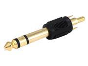 Monoprice 6.35mm 1 4 Inch Stereo Plug to RCA Plug Adaptor Gold Plated