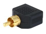 Monoprice RCA Plug To 2 x 3.5mm Stereo Jack Splitter Adaptor Gold Plated