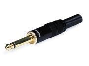 Monoprice 6.3mm 1 4 inch Stereo Plug Black Shell Gold Plated OD 7.5MM