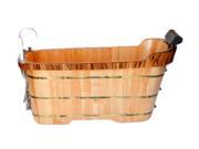 ALFI Brand AB1148 59 Free Standing Oak Wood Bath Tub with Chrome Tub Filler