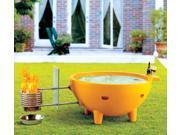 ALFI Brand FireHotTub Round Fire Burning Portable Outdoor Orange Fiberglass Soaking Hot Tub