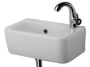 ALFI Brand AB101 Small White Wall Mounted Ceramic Bathroom Sink Basin