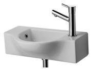ALFI Brand AB105 Small White Wall Mounted Ceramic Bathroom Sink Basin