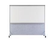 Marsh Home Office 76 x48 Pebble Beach Vinyl White Markerboard Double Duty Space Divider Alum